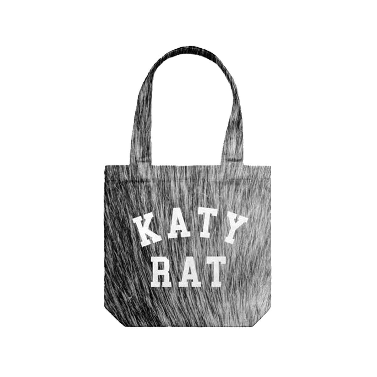 Tote bag with 'KATY RAT' text