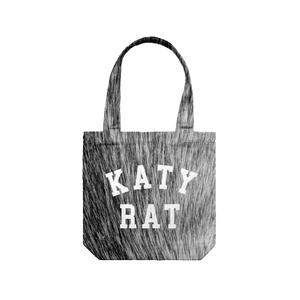 Tote bag with 'KATY RAT' text