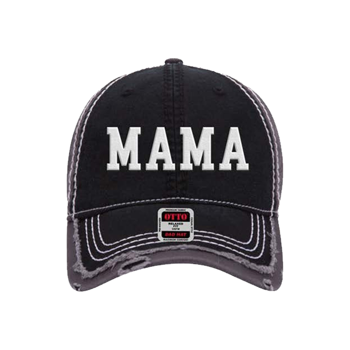 Black cap with 'MAMA' text 