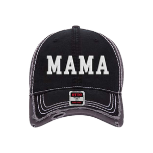 Black cap with 'MAMA' text 